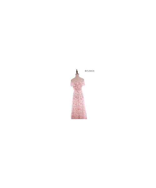 Bobon21（ボボンニジュウイチ）の「オフショルシフォンドレス-全2色-（ワンピース・レディース・ホワイト/ピンク・S/M）」の3枚目の写真