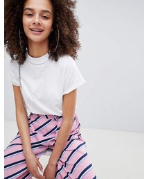 Bershka | Bershka high neck tshirt in white(Tシャツ/カットソー)