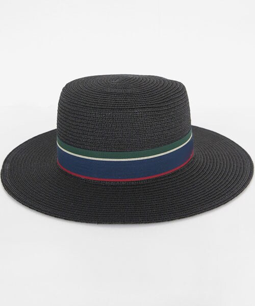 DHOLIC(ディーホリック)の「配色ストラップペーパーハット(ハット・レディース・ホワイト/ブラック/ブルー/ベージュ・FREE)」の2枚目の写真