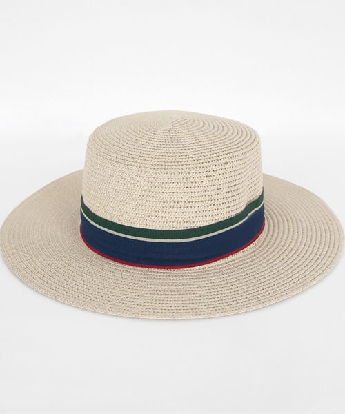 DHOLIC(ディーホリック)の「配色ストラップペーパーハット(ハット・レディース・ホワイト/ブラック/ブルー/ベージュ・FREE)」の3枚目の写真
