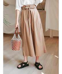 KORMARCH | ストラップ付ハイウエストワイドパンツ(その他パンツ)