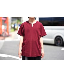 YANTOR | YANTOR コットンジャージースリットカットソー wine(Tシャツ/カットソー)
