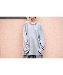 my beautiful landlet | My Beautiful Landlet ニット切り替えロングスリーブBIG-T gray(Tシャツ/カットソー)
