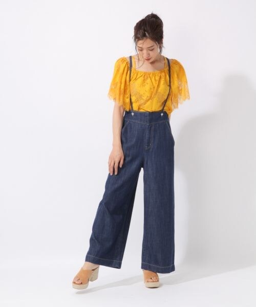 laboratory work（ラボラトリーワーク）の「サス付き後ろレースアップパンツ（パンツ・ベージュ/ブラウン）」の4枚目の写真