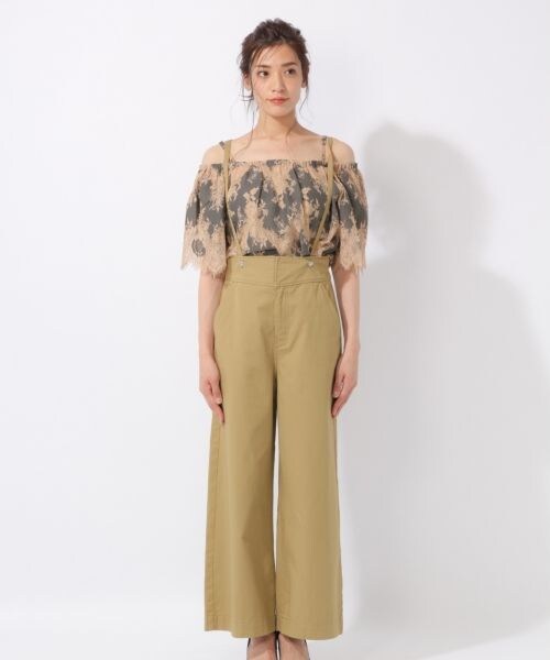 laboratory work（ラボラトリーワーク）の「サス付き後ろレースアップパンツ（パンツ・ベージュ/ブラウン）」の6枚目の写真