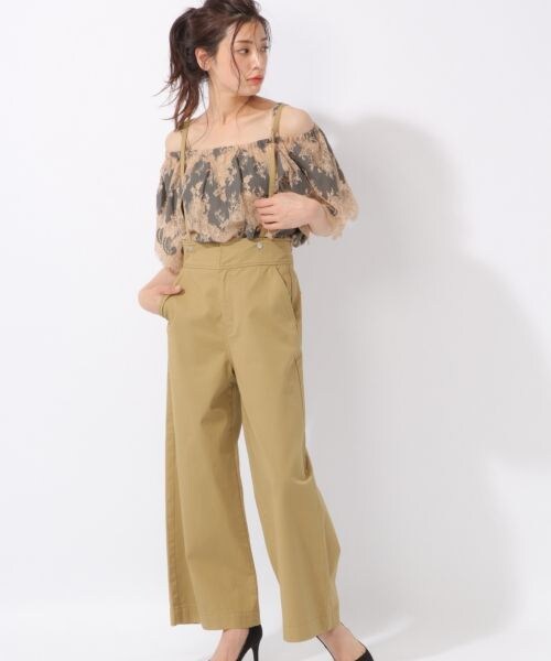 laboratory work（ラボラトリーワーク）の「サス付き後ろレースアップパンツ（パンツ・ベージュ/ブラウン）」の5枚目の写真