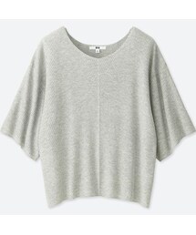 UNIQLO | リブドルマンVネックセーター（7分袖）(ニット/セーター)