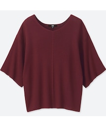 UNIQLO | リブドルマンVネックセーター（7分袖）(ニット/セーター)