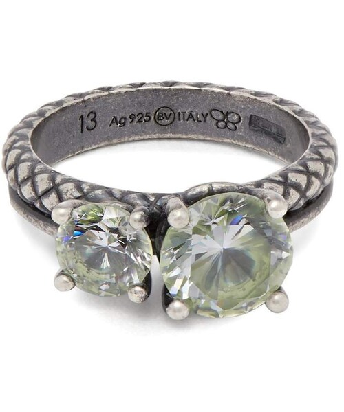 BOTTEGA VENETA ボッテガヴェネタ の BOTTEGA VENETA Cubic-zirconia and silver Intrecciato ring リング -