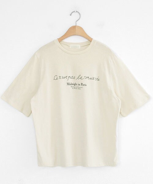 DHOLIC（ディーホリック）の「レタリングプリントTシャツ（Tシャツ/カットソー・レディース・ホワイト/ブルー/ブラック/ベージュ・FREE）」の3枚目の写真