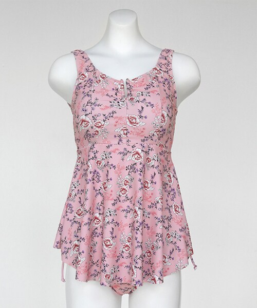 DHOLIC（ディーホリック）の「フローラルフレアタンクトップビキニ（水着・レディース・グリーン/ピンク/その他・FREE）」の2枚目の写真