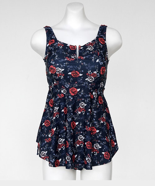 DHOLIC（ディーホリック）の「フローラルフレアタンクトップビキニ（水着・レディース・グリーン/ピンク/その他・FREE）」の3枚目の写真