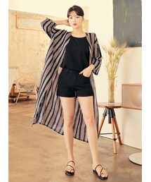 HOTPING | バイカラーストライプロングガウン(その他アウター)