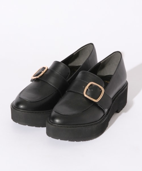 Heather バックルマニッシュ 厚底 ローファー Heather バックルマニッシュ 厚底 ローファー - メルカリ