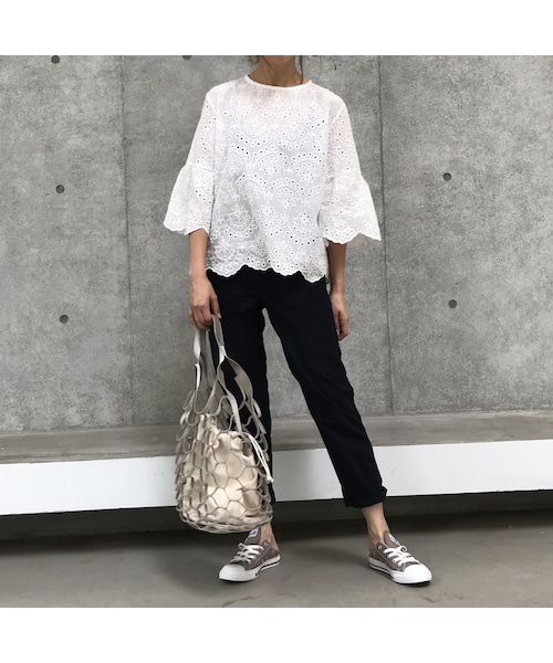 copine（コピン）の「ラッフルスリーブパンチングブラウス【クリックポスト対象商品】（シャツ/ブラウス・レディース・その他）」の4枚目の写真