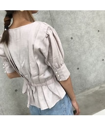 copine | 【期間限定価格】Vネックパールボタンタックデザインブラウス(4color)【クリックポスト対象商品】(シャツ/ブラウス)