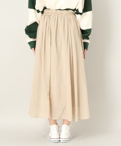 LOWRYS FARM（ローリーズファーム）の「コットンボイルギャザースカート（スカート・ベージュ/カーキ/パープル）」の5枚目の写真