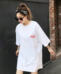 DHOLIC | JULYバックレタリングTシャツ(T Shirts)