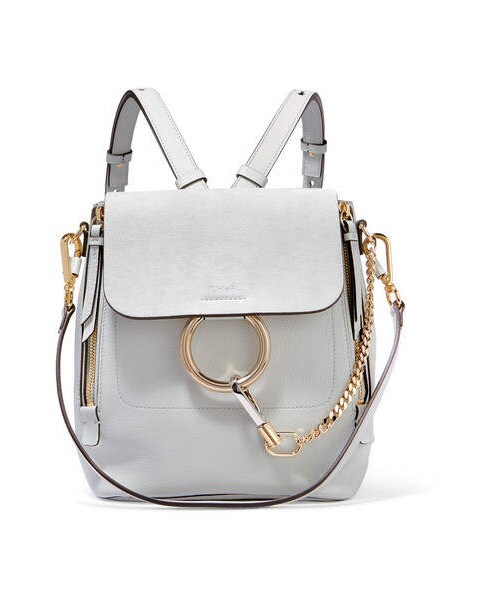 Chloe（クロエ）の「Chloé - Faye Small Textured-leather And Suede Backpack - Gray（バックパック/リュック・レディース・gray・One Size）」の5枚目の写真