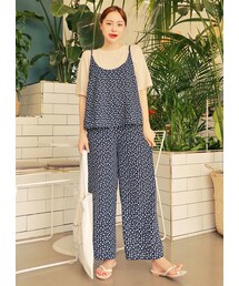 HOTPING | 小花柄ビスチェ&ワイドパンツSET(セットアップ)