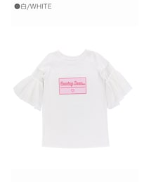 Bobon21 | チュールベルスリーブプリントTシャツ-全2色-(Tシャツ/カットソー)