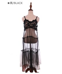 Bobon21 | レースロングキャミワンピース-全3色-(ワンピース)