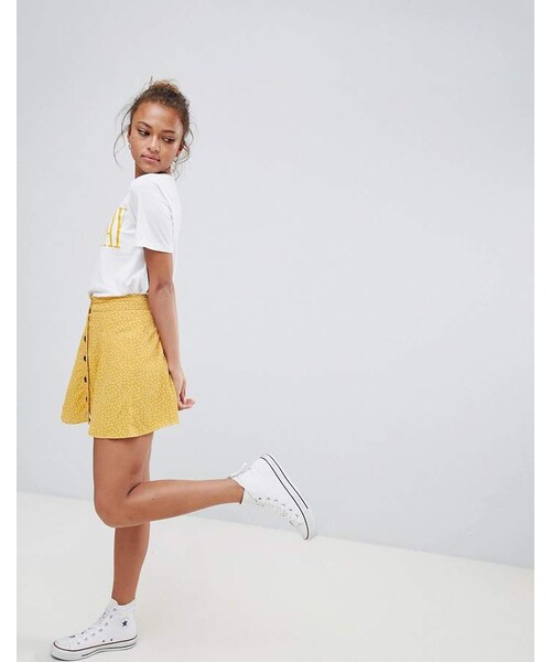 Bershka（ベルシュカ）の「Bershka spot detail button front mini
