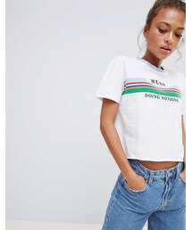 Bershka | Bershka Busy doing nothing slogan t shirt(Tシャツ/カットソー)