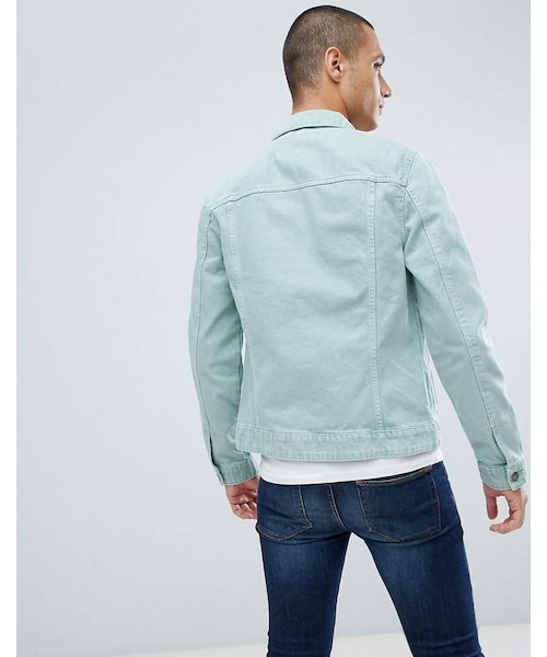Bershka（ベルシュカ）の「Bershka Join Life Denim Jacket In Mint（ジャケット/アウター・メンズ・Green・XL/M/S/L）」の2枚目の写真