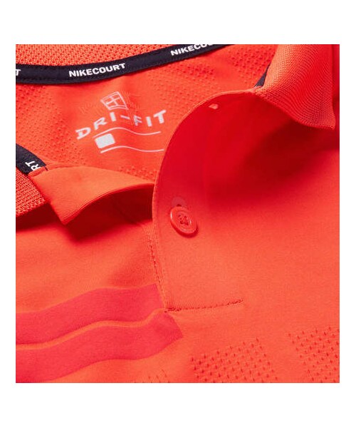 NIKE（ナイキ）の「Nike Tennis Nikecourt Zonal Cooling Roger Federer Advantage Dri-Fit Tennis Polo Shirt（ポロシャツ・メンズ・Red・S/XXL/M/L）」の4枚目の写真