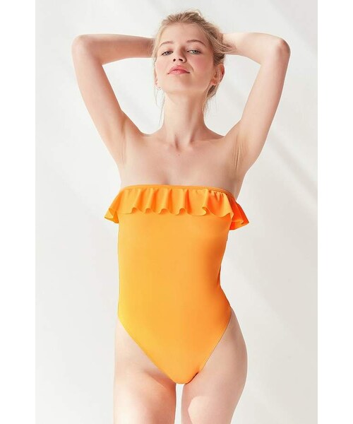 URBAN OUTFITTERS（アーバンアウトフィッターズ）の「GNASH swim X UO Bandeau One-Piece Swimsuit（水着・レディース・Gray/Orange・2/4/6/8）」の4枚目の写真