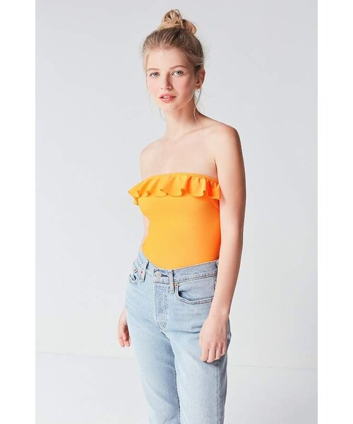 URBAN OUTFITTERS（アーバンアウトフィッターズ）の「GNASH swim X UO Bandeau One-Piece Swimsuit（水着・レディース・Gray/Orange・2/4/6/8）」の8枚目の写真