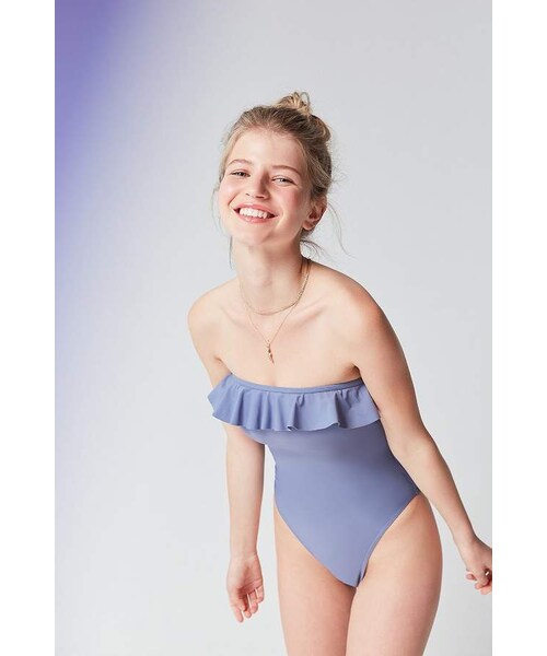 URBAN OUTFITTERS（アーバンアウトフィッターズ）の「GNASH swim X UO Bandeau One-Piece Swimsuit（水着・レディース・Gray/Orange・2/4/6/8）」の6枚目の写真