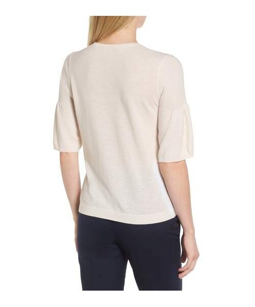 Nordstrom（ノードストロム）の「Nordstrom Signature Ruffled Sleeve Cashmere Sweater（ニット/セーター・レディース・Blue/White・X-small/Small/Large/X-large/Medium）」の4枚目の写真