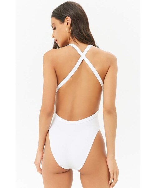 FOREVER 21(フォーエバー トゥエンティーワン)の「Forever 21 Crisscross-Back Bodysuit(その他アンダーウェア/インナー・レディース・Black/White/Orange・Xs/s/Med/lg)」の6枚目の写真