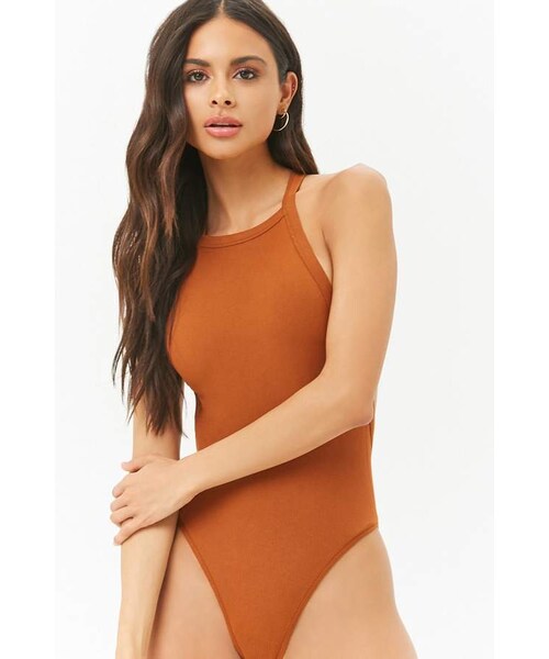 FOREVER 21(フォーエバー トゥエンティーワン)の「Forever 21 Crisscross-Back Bodysuit(その他アンダーウェア/インナー・レディース・Black/White/Orange・Xs/s/Med/lg)」の3枚目の写真
