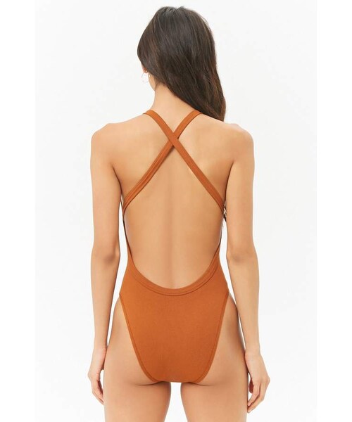 FOREVER 21(フォーエバー トゥエンティーワン)の「Forever 21 Crisscross-Back Bodysuit(その他アンダーウェア/インナー・レディース・Black/White/Orange・Xs/s/Med/lg)」の4枚目の写真