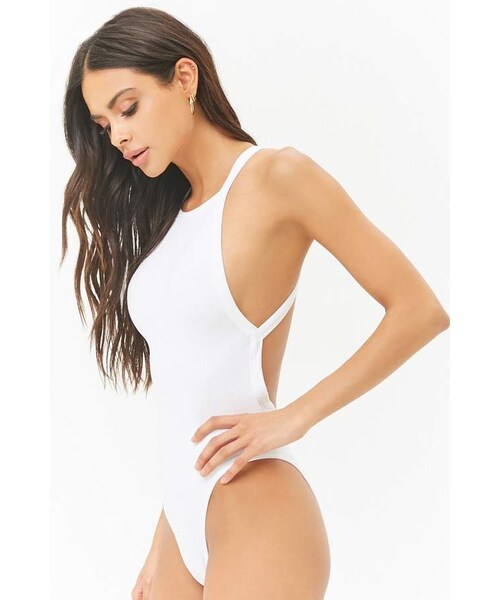 FOREVER 21(フォーエバー トゥエンティーワン)の「Forever 21 Crisscross-Back Bodysuit(その他アンダーウェア/インナー・レディース・Black/White/Orange・Xs/s/Med/lg)」の2枚目の写真