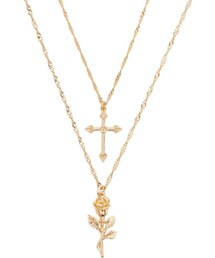 FOREVER 21 | Forever 21 Rose & Cross Pendant Necklace Set(ネックレス)