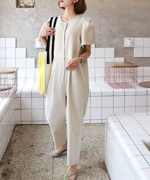 DHOLIC | フレアスリーブボタンオールインワン(つなぎ/オールインワン)