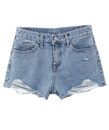 Dailyabout | ハイウエストクラッシュデニムショートパンツ(デニムパンツ)