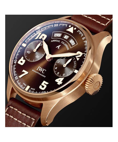 IWC(インターナショナルウォッチカンパニー)の「IWC SCHAFFHAUSEN Big Pilot's Antoine De Saint-Exupéry 46mm 18-Karat Red Gold And Leather Watch(アナログ腕時計・メンズ・Brown・One Size)」の5枚目の写真