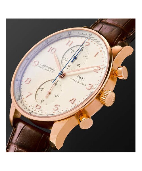 IWC（インターナショナルウォッチカンパニー）の「IWC SCHAFFHAUSEN Portugieser Chronograph 40.9mm 18-Karat Red Gold And Alligator Watch（アナログ腕時計・メンズ・White・One Size）」の2枚目の写真