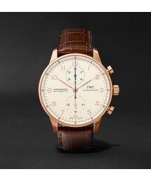 IWC | IWC SCHAFFHAUSEN Portugieser Chronograph 40.9mm 18-Karat Red Gold And Alligator Watch(アナログ腕時計)