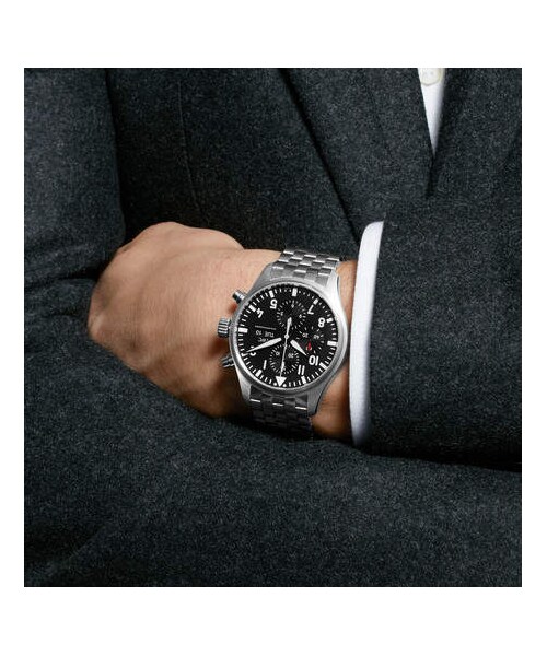 IWC（インターナショナルウォッチカンパニー）の「IWC SCHAFFHAUSEN Pilot's Chronograph 43mm Stainless Steel Watch（アナログ腕時計・メンズ・Black・One Size）」の5枚目の写真