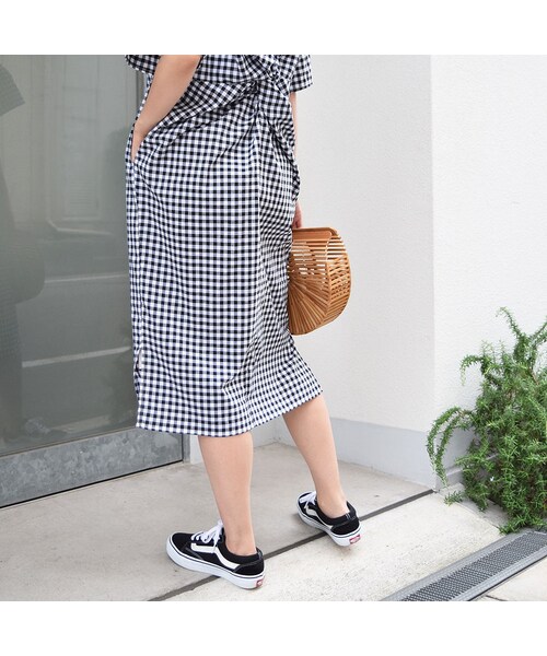 no brand（ノーブランド）の「【SALE】2WAYギンガムチェックフレアスリーブOP（ワンピース・レディース・その他）」の13枚目の写真