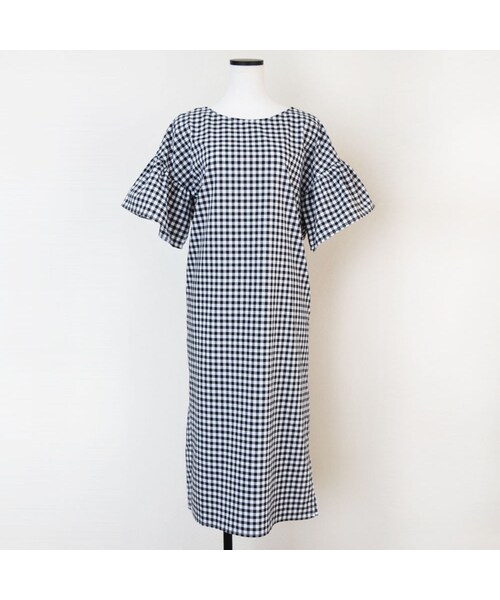 no brand（ノーブランド）の「【SALE】2WAYギンガムチェックフレアスリーブOP（ワンピース・レディース・その他）」の4枚目の写真