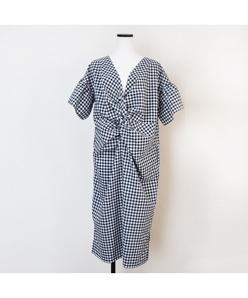 no brand（ノーブランド）の「【SALE】2WAYギンガムチェックフレアスリーブOP（ワンピース・レディース・その他）」の5枚目の写真