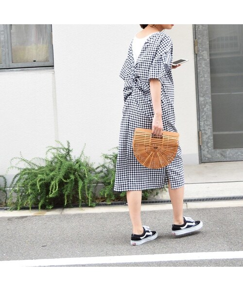 no brand（ノーブランド）の「【SALE】2WAYギンガムチェックフレアスリーブOP（ワンピース・レディース・その他）」の11枚目の写真