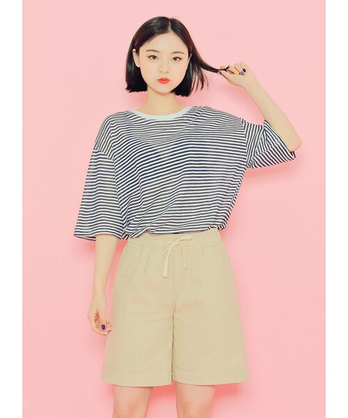 HOTPING（ホッピン）の「ウエストストリングショートパンツ（その他パンツ・レディース・ライトカーキ/デニム/ホワイト/グレー/ブラック/ベージュ・フリーサイズ(XS-L)	）」の5枚目の写真